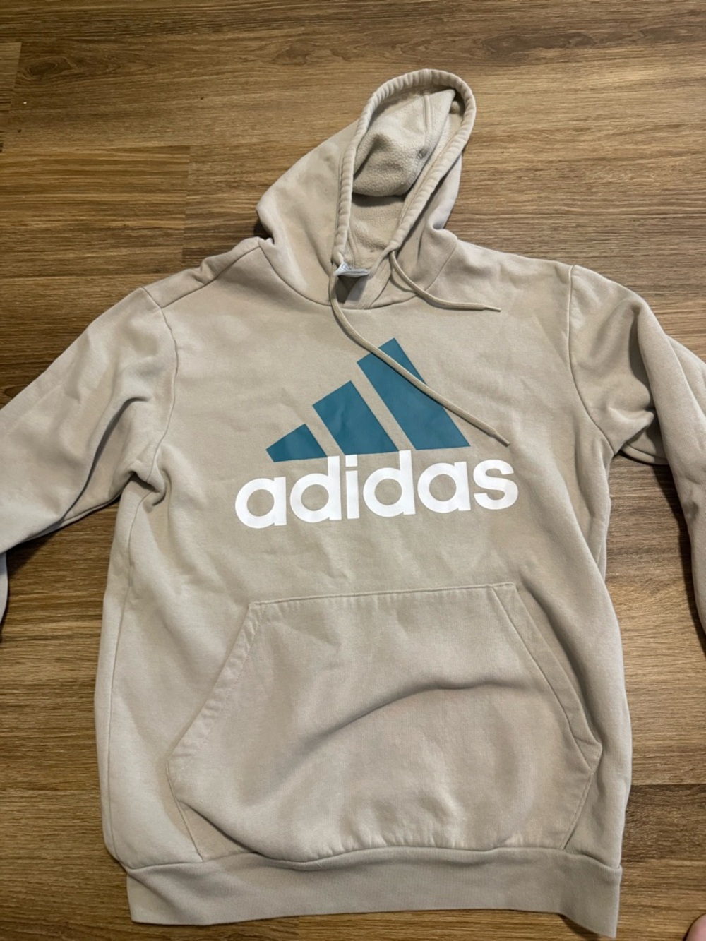adidas Sand Hoodie with Teal Logo